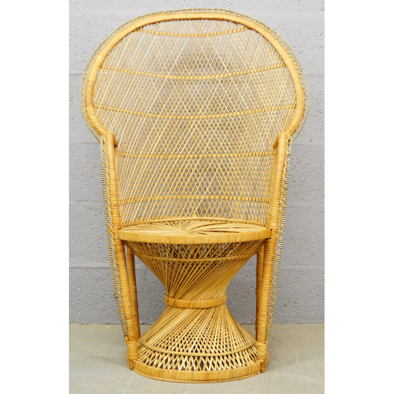 Vintage wicker "Peacock" chair - 1970s