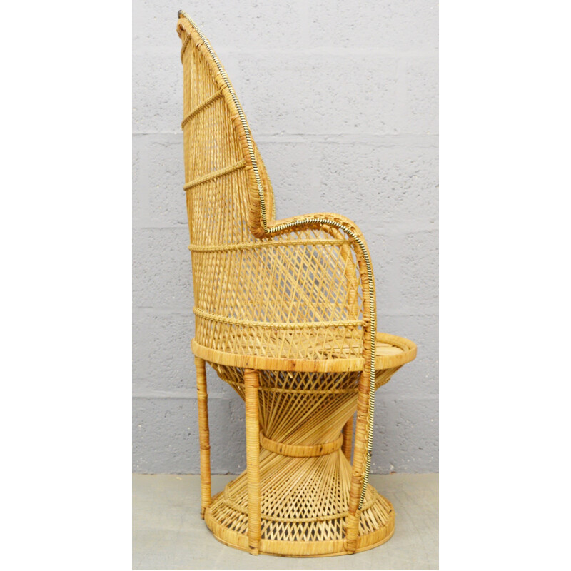 Vintage wicker "Peacock" chair - 1970s