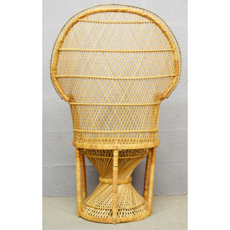 Vintage wicker "Peacock" chair - 1970s