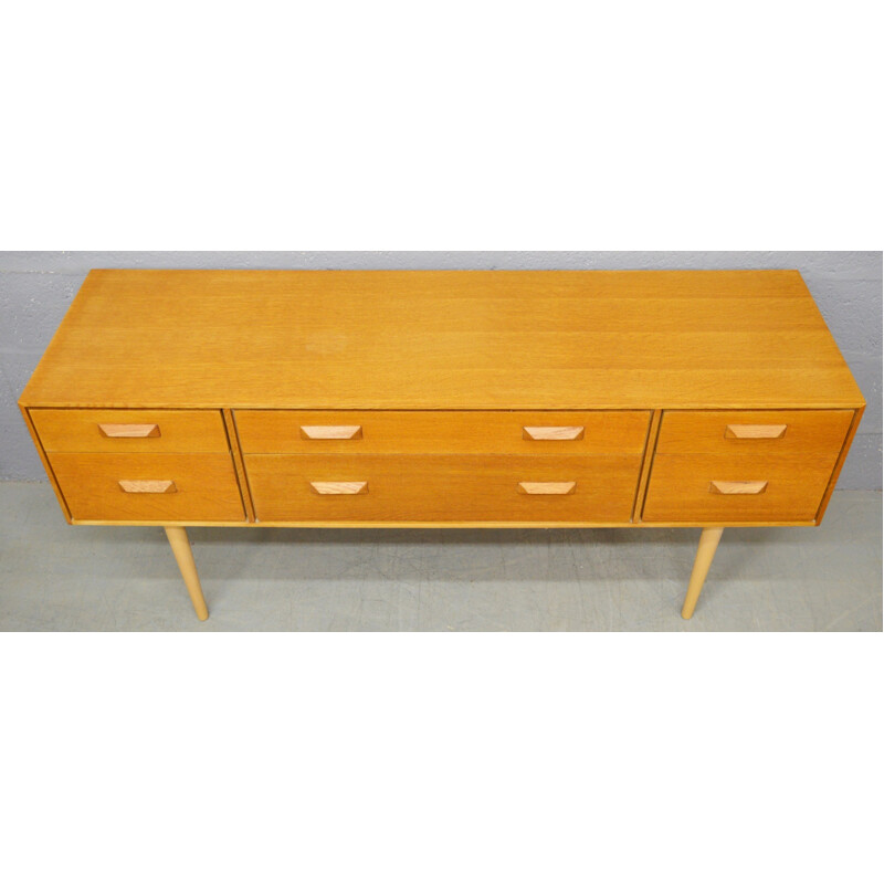 Vintage oak chest of drawers by John and Sylvia Reid for Stag - 1960s