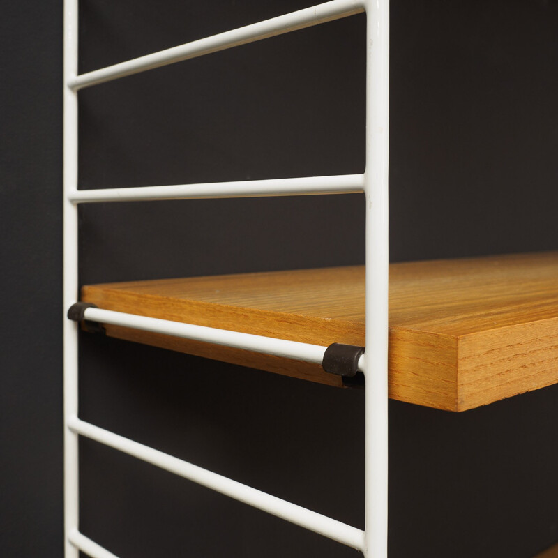 Wall shelf, ashwood, white shelves by Nisse Strinning - 1950s