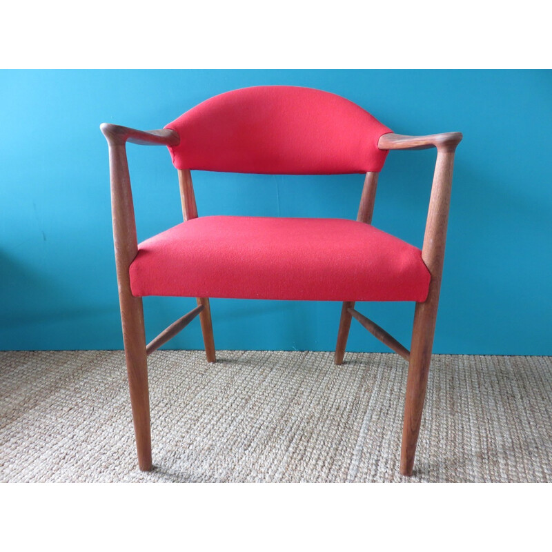 Pair of red armchairs, Erik KIRKEGAARD - 1960s