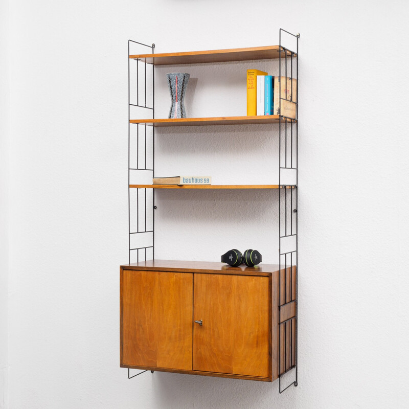 WHB wall-mounted shelving system,walnut - 1960s