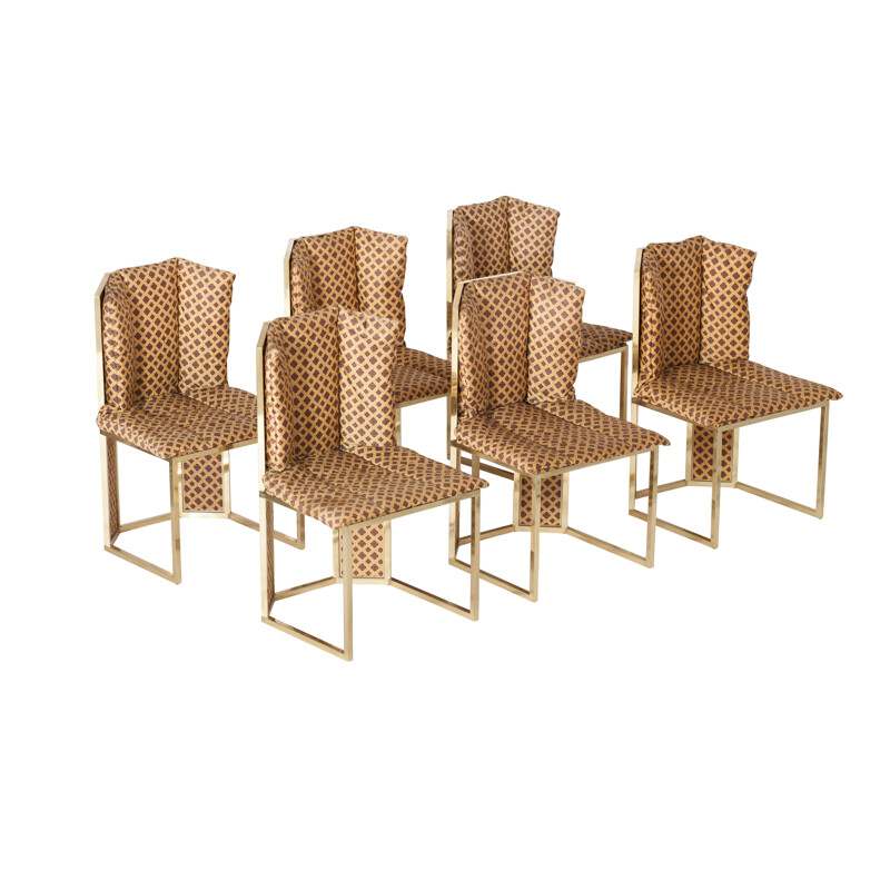 Set of 6 Italian Dining Chairs, Romeo Rega - 1970s