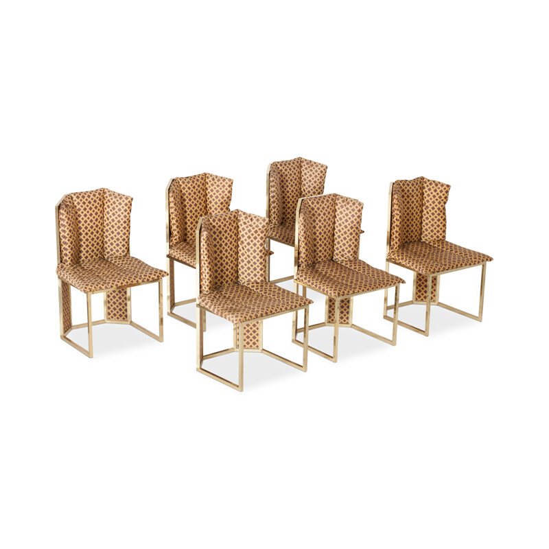Set of 6 Italian Dining Chairs, Romeo Rega - 1970s