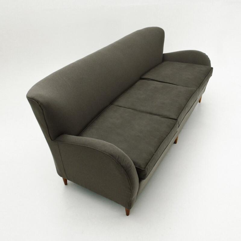Vintage Italian 3-seater grey sofa - 1950s