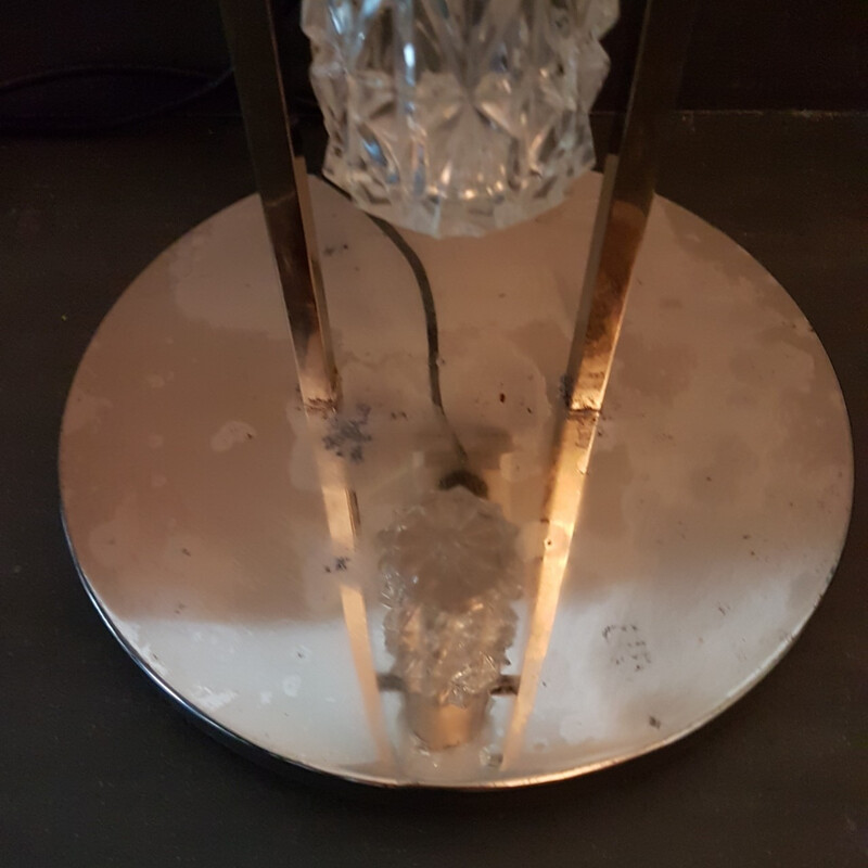 Regency chromed and crystal floor lamp - 1970s