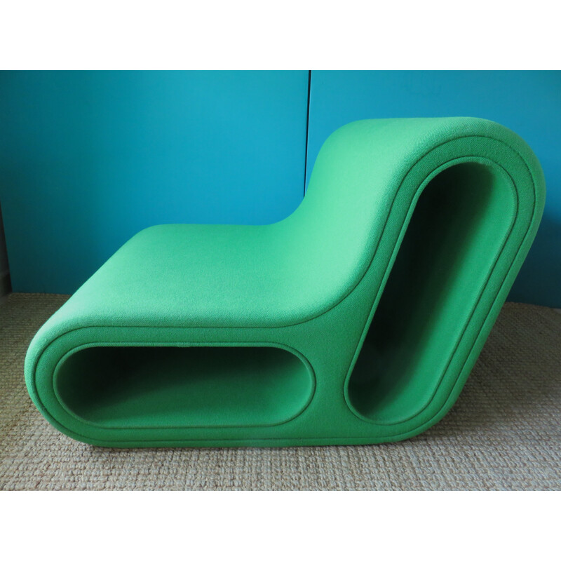 "Other one" lounge chair in green wool by Leif Jorgensen - 2000s