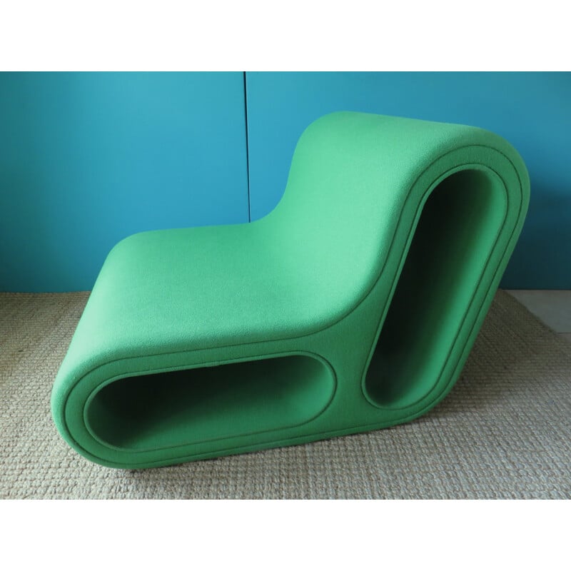 "Other one" lounge chair in green wool by Leif Jorgensen - 2000s