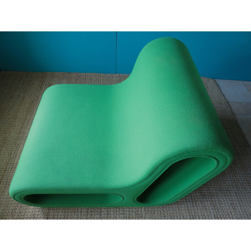 "Other one" lounge chair in green wool by Leif Jorgensen - 2000s