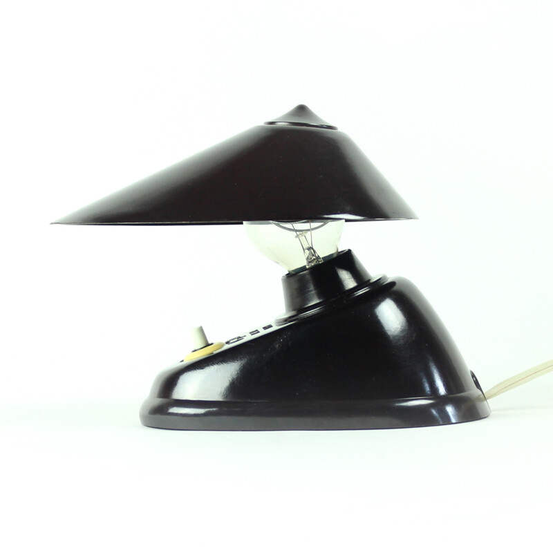 Black bakelite desk lamp by Bauhaus Team - 1930s