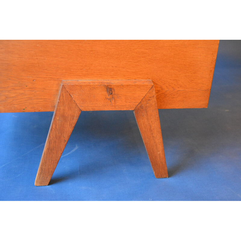 Vintage desk with 3 drawers in wood - 1950s