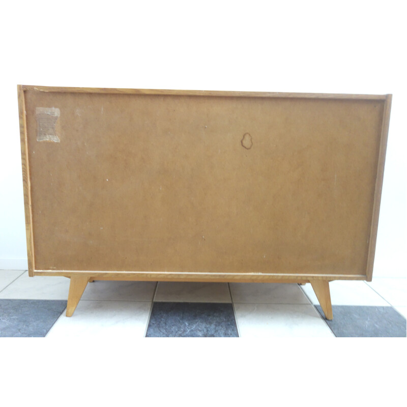 Vintage pink "U450" chest of drawers in oak by Jiri Jiroutek - 1960s