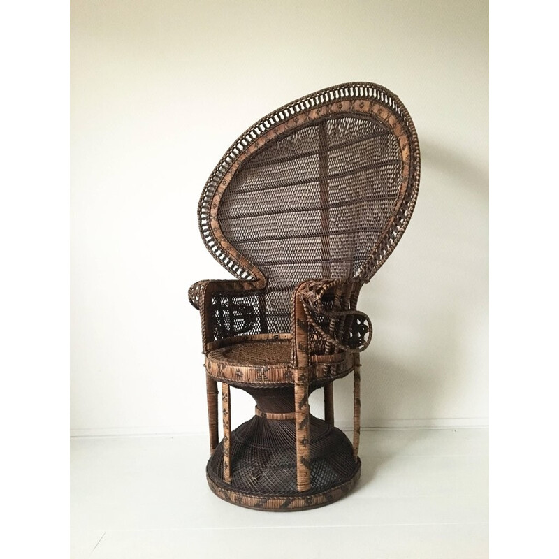 Vintage brown "Peacock" chair - 1970s