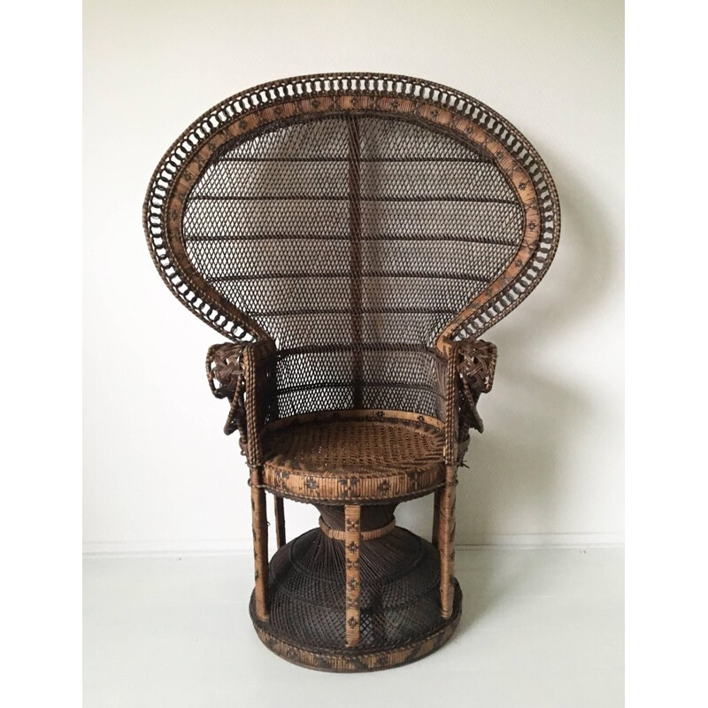 Vintage brown "Peacock" chair - 1970s