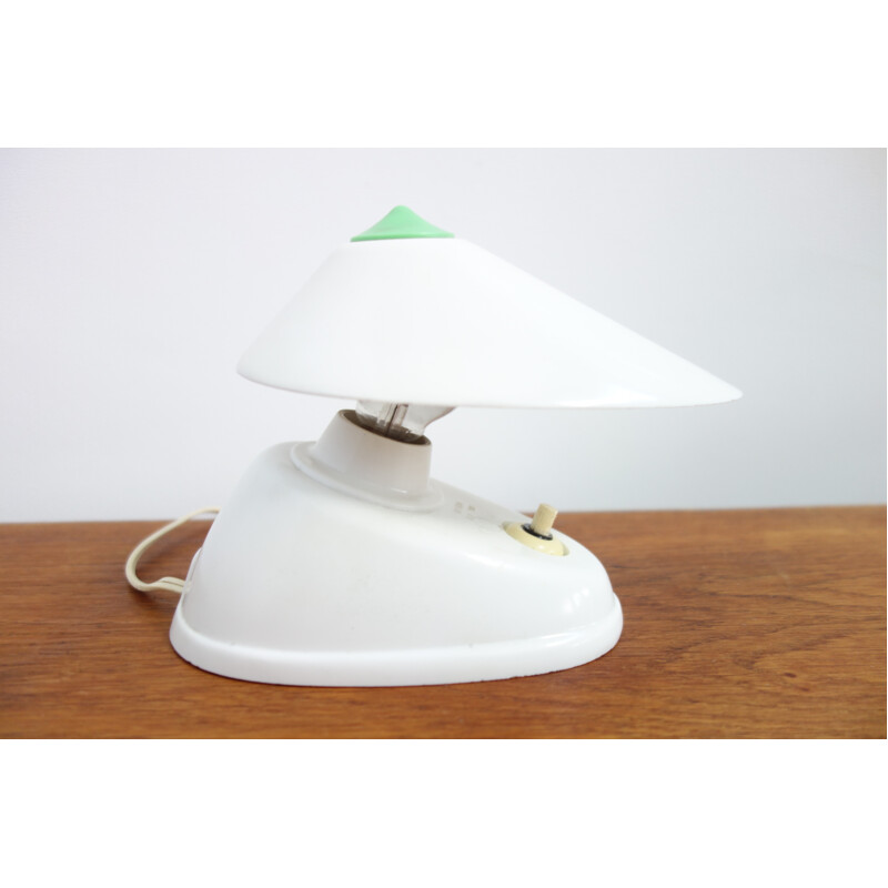 White bakelite Bauhaus desk lamp - 1940s