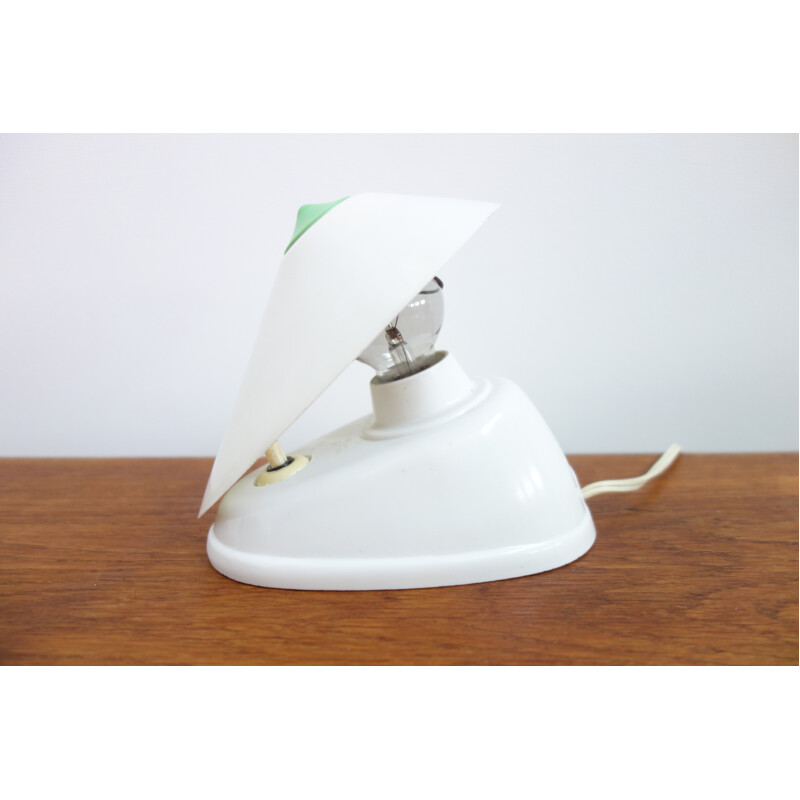 White bakelite Bauhaus desk lamp - 1940s