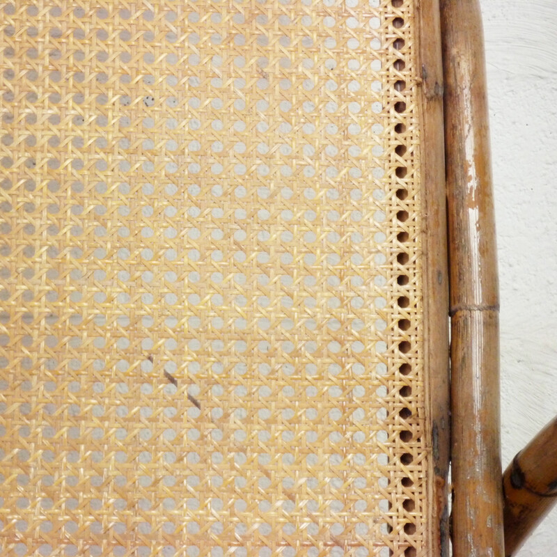 Vintage rattan rocking chair - 1970s