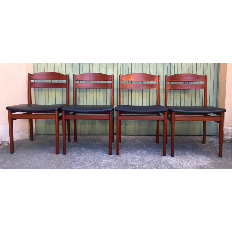 Set of 4 Scandinavian teak chairs produced by Boltinge Stolfabrik - 1960s