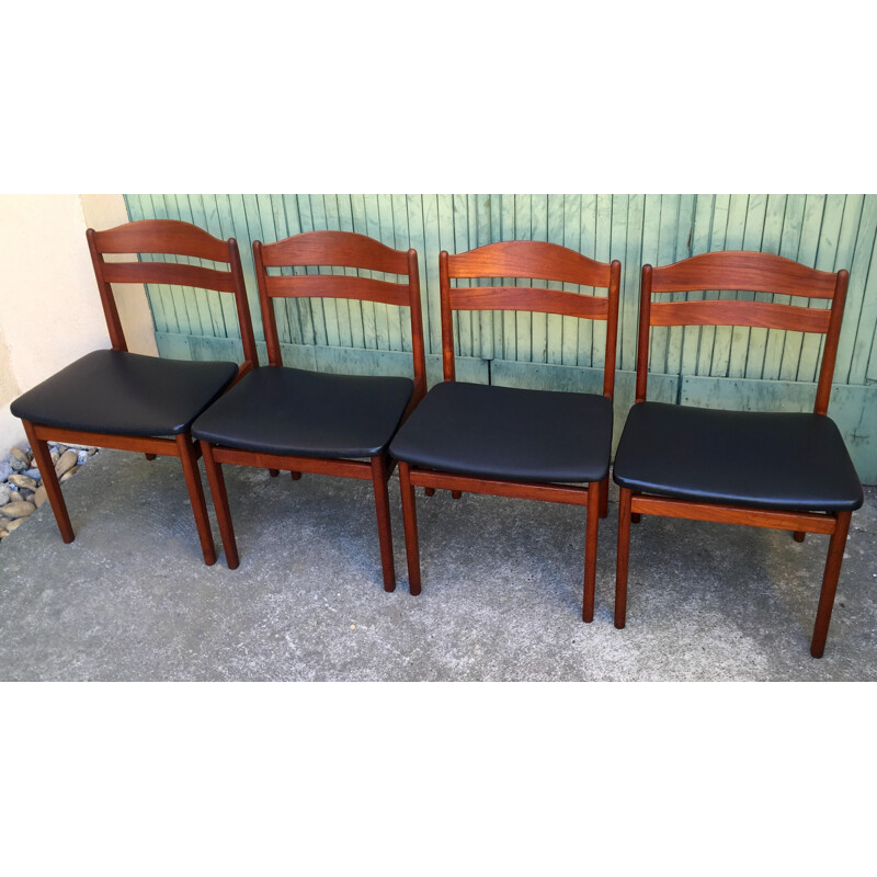 Set of 4 Scandinavian teak chairs produced by Boltinge Stolfabrik - 1960s