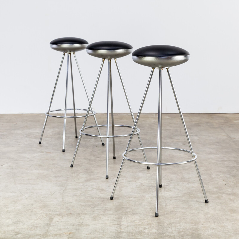 Set of 3 Sintesi "Ufo" bar stools - 1980s