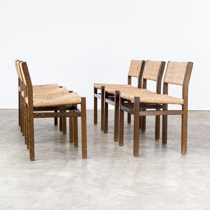 Set of vintage 6 dining chair by Martin Visser wengé for ’t Spectrum - 1960s