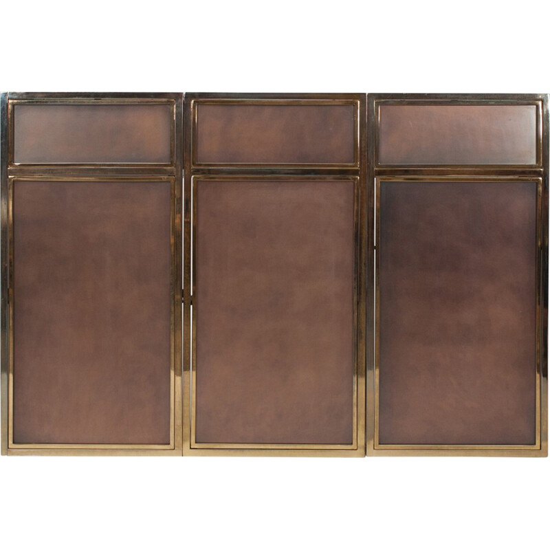 French Copper And Brass Bar Counter for Maison Jansen  - 1970s