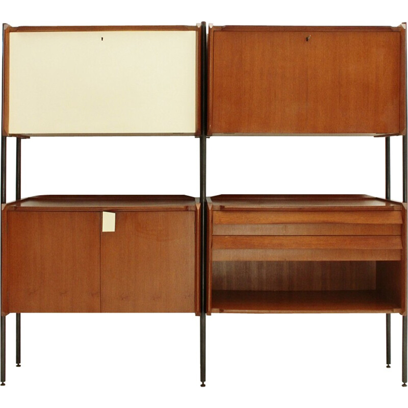 Vintage Italian wall unit system with uprights - 1950s