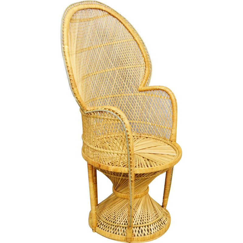 Vintage wicker "Peacock" chair - 1970s