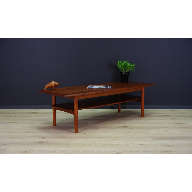 Table Basse en Teck Vintage Danois au Design Classique - 1970