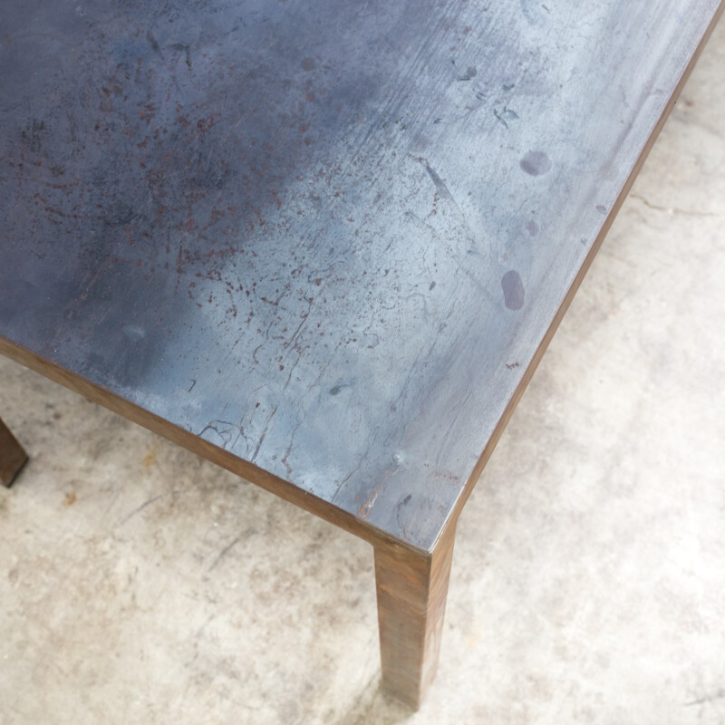 Vintage Blue steel coffee table Baxter - 1990s