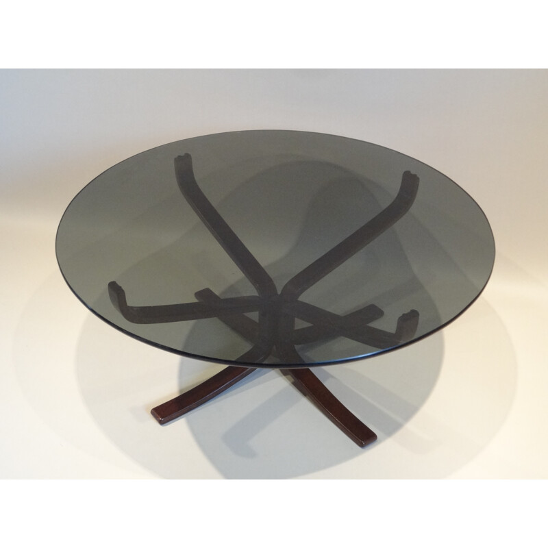 Smoked glass coffee table, Sigurd RESSELL - 1970s