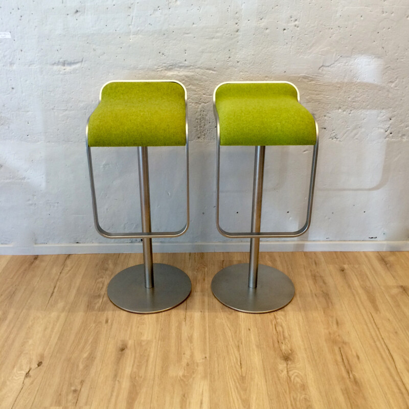 Pair of "LEM" green bar stools, Shin and Tomoko AZUMI - 2000