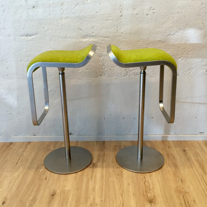 Pair of "LEM" green bar stools, Shin and Tomoko AZUMI - 2000