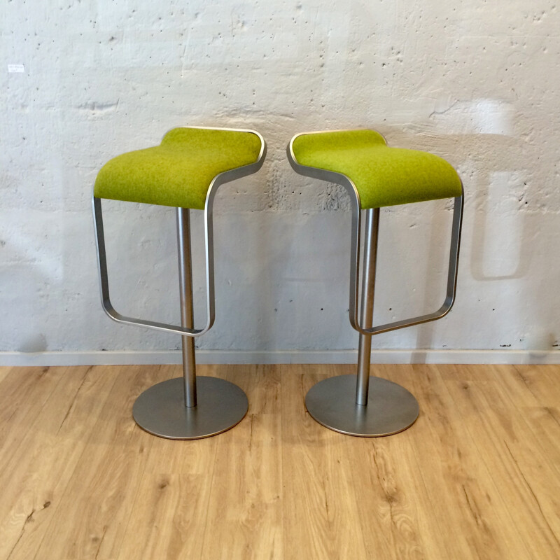 Pair of "LEM" green bar stools, Shin and Tomoko AZUMI - 2000