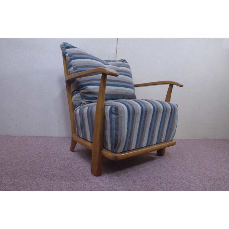 Vintage armchair in wood and spring core - 1950s