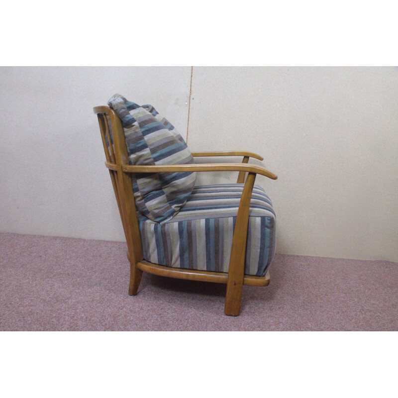 Vintage armchair in wood and spring core - 1950s