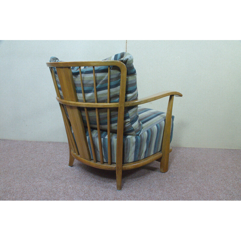 Vintage armchair in wood and spring core - 1950s