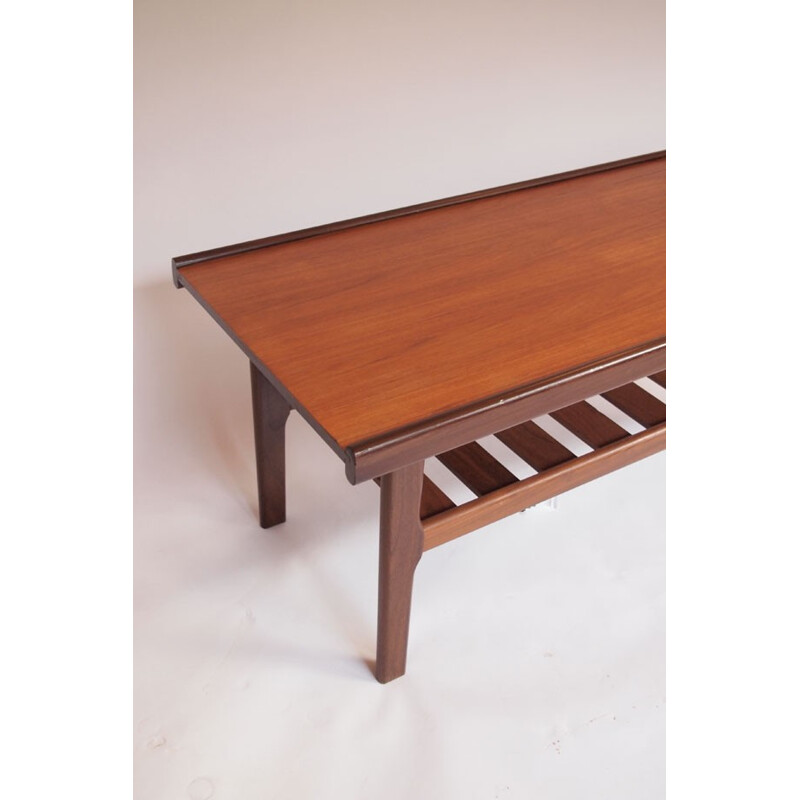 Scandinavian coffee table with rim - 1950s