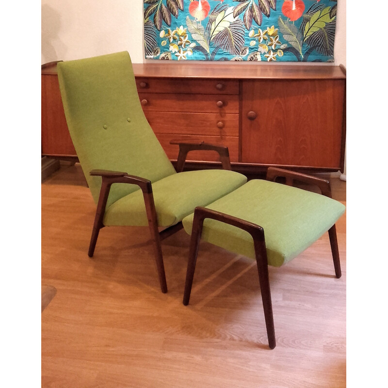 Armchair and ottoman by Yngve Ekstrom - 1960s