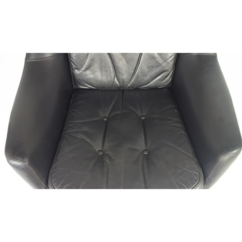 Fauteuil lounge pivotant vintage en Cuir - 1960