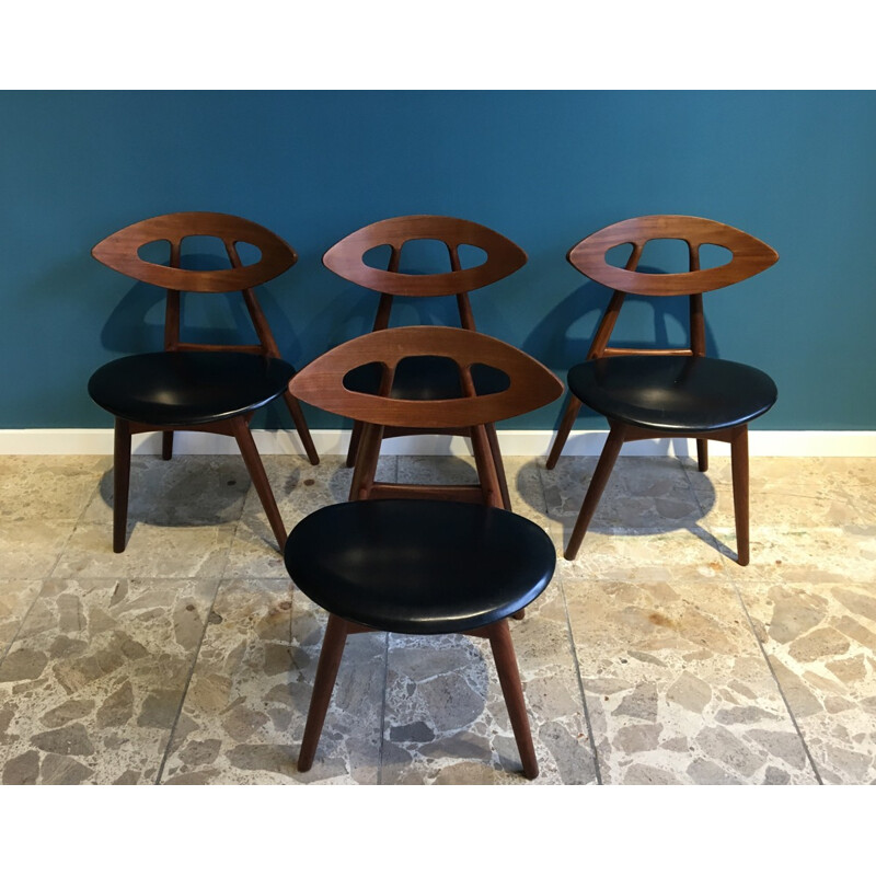 Set of 4 Eye Chairs by Ejvind A.Johansson for Ivan Gern - 1961