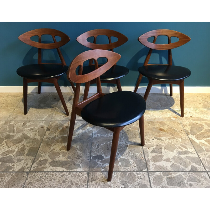 Set of 4 Eye Chairs by Ejvind A.Johansson for Ivan Gern - 1961