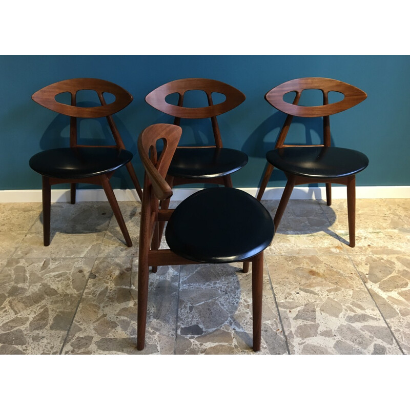 Set of 4 Eye Chairs by Ejvind A.Johansson for Ivan Gern - 1961