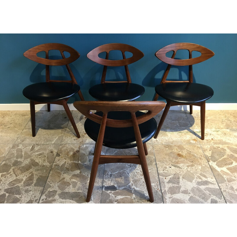 Set of 4 Eye Chairs by Ejvind A.Johansson for Ivan Gern - 1961