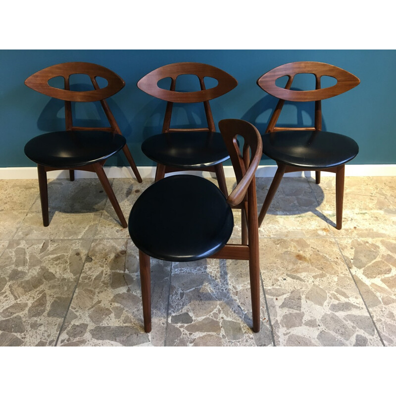 Set of 4 Eye Chairs by Ejvind A.Johansson for Ivan Gern - 1961