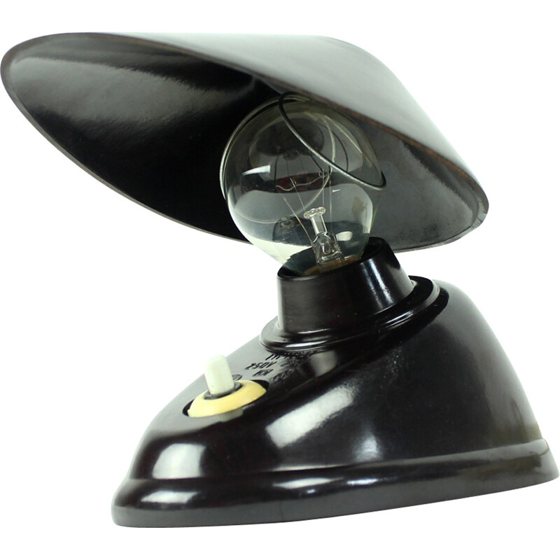 Black bakelite desk lamp by Bauhaus Team - 1930s