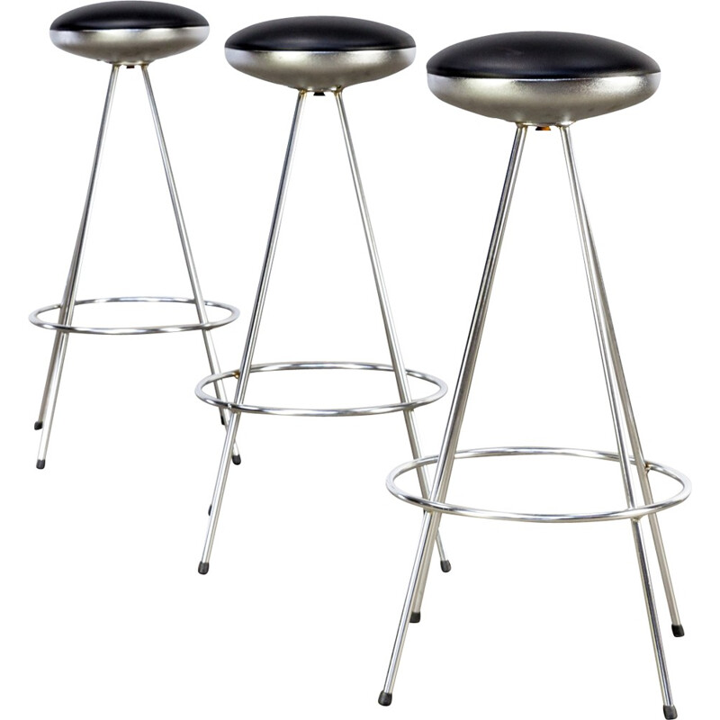 Set of 3 Sintesi "Ufo" bar stools - 1980s