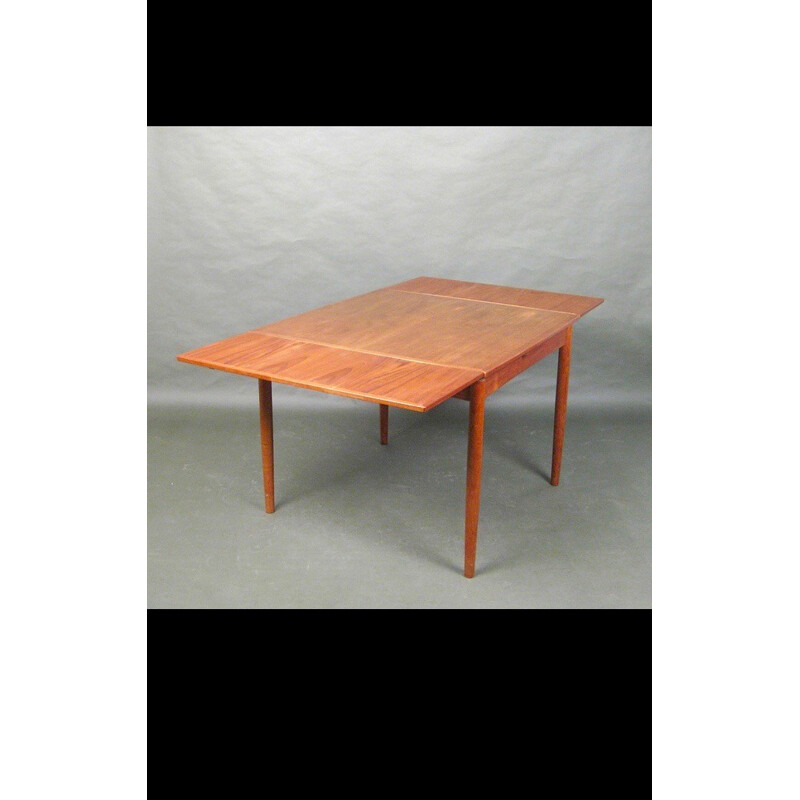 Table haute vintage scandinave carré avec rallonges - 1950