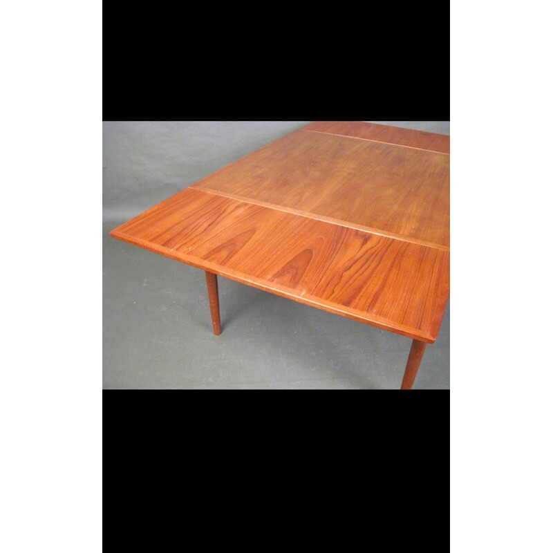 Table haute vintage scandinave carré avec rallonges - 1950